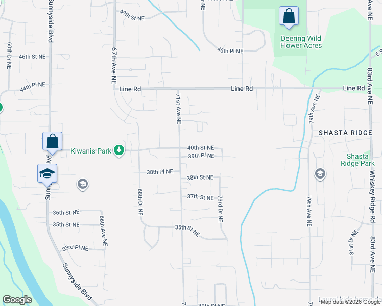 map of restaurants, bars, coffee shops, grocery stores, and more near 7108 39th Place Northeast in Marysville