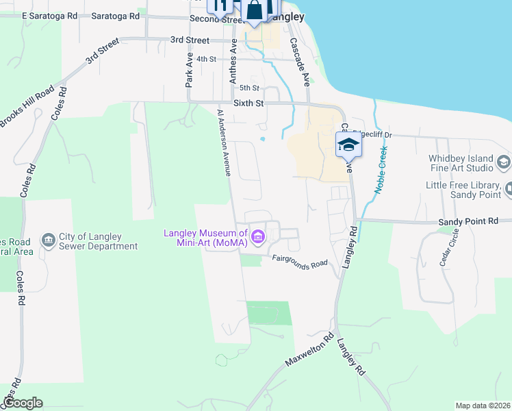 map of restaurants, bars, coffee shops, grocery stores, and more near 845 Suzanne Court in Langley