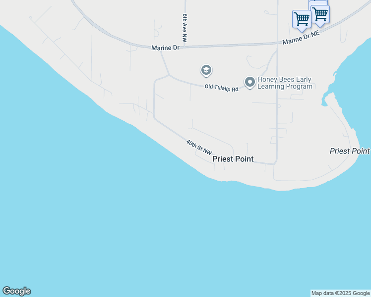 map of restaurants, bars, coffee shops, grocery stores, and more near 520 Gays Drive in Tulalip Bay