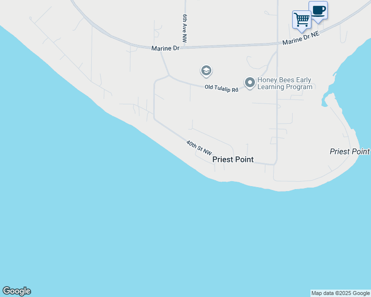 map of restaurants, bars, coffee shops, grocery stores, and more near 520 Gays Drive in Tulalip Bay