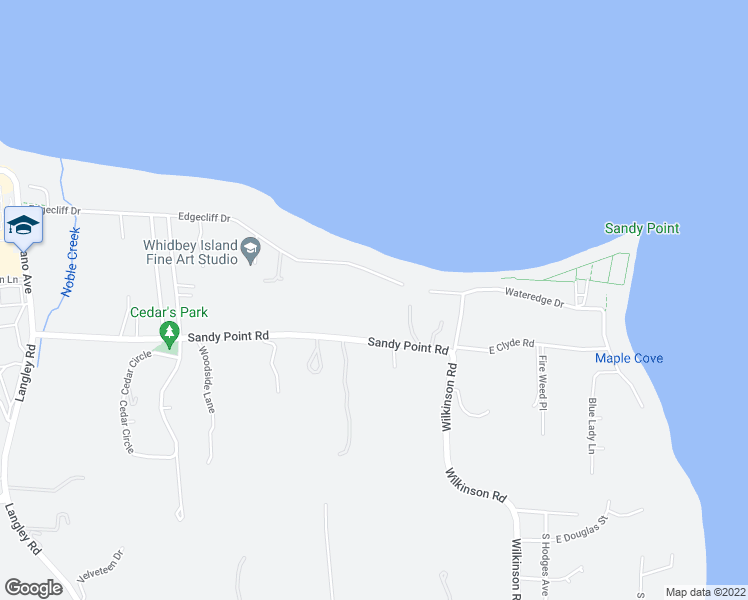 map of restaurants, bars, coffee shops, grocery stores, and more near 991 Edgecliff Drive in Langley