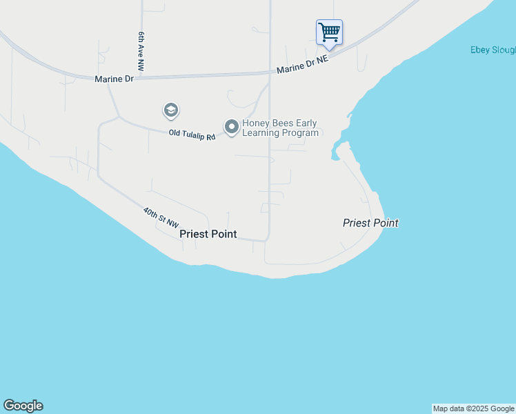 map of restaurants, bars, coffee shops, grocery stores, and more near 4032 Meridian Avenue North in Tulalip Bay