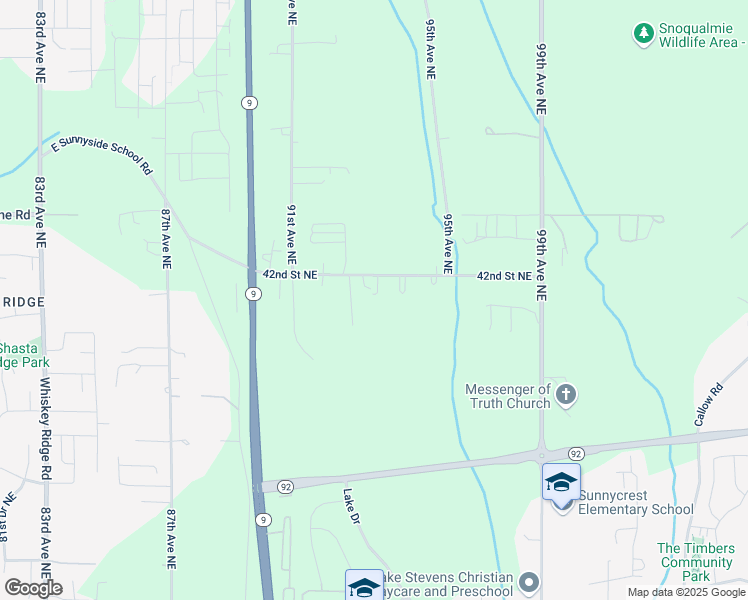 map of restaurants, bars, coffee shops, grocery stores, and more near 9316 42nd Street Northeast in Lake Stevens