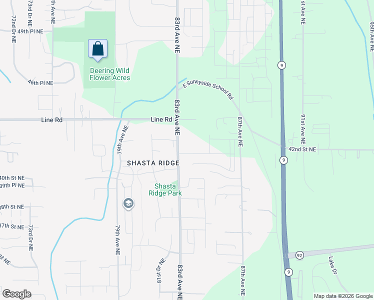 map of restaurants, bars, coffee shops, grocery stores, and more near 8329 42nd Street Northeast in Marysville