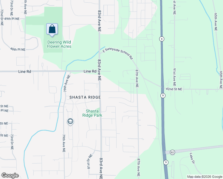 map of restaurants, bars, coffee shops, grocery stores, and more near 8417 42nd Street Northeast in Marysville