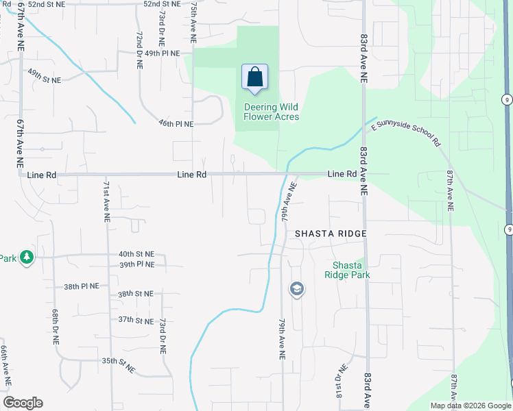 map of restaurants, bars, coffee shops, grocery stores, and more near 7779 42nd Place Northeast in Marysville