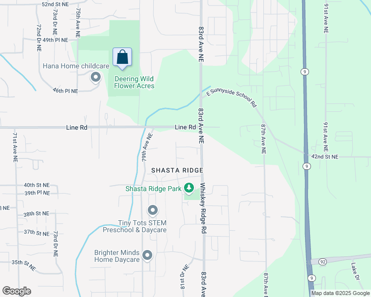 map of restaurants, bars, coffee shops, grocery stores, and more near 4212 83rd Avenue Northeast in Marysville