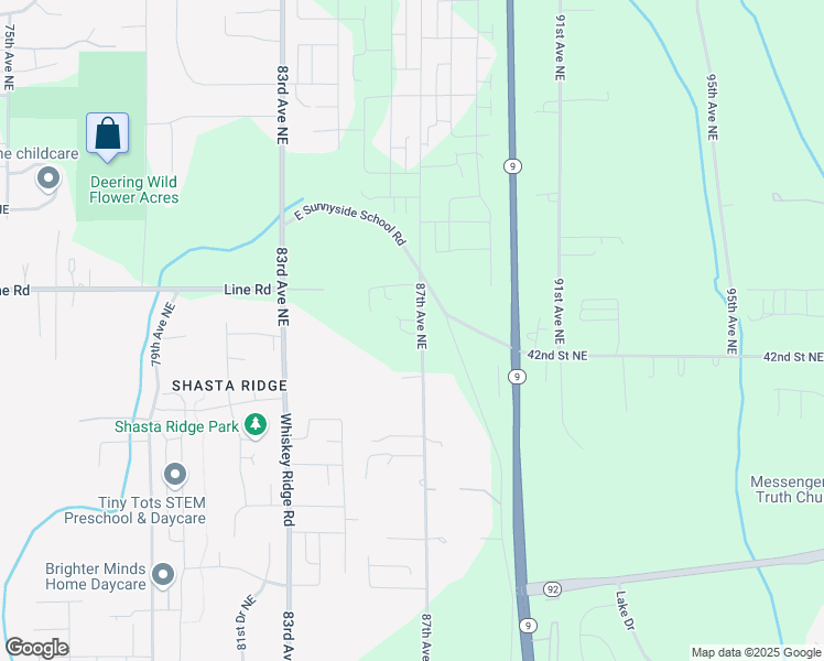 map of restaurants, bars, coffee shops, grocery stores, and more near 4218 87th Avenue Northeast in Marysville