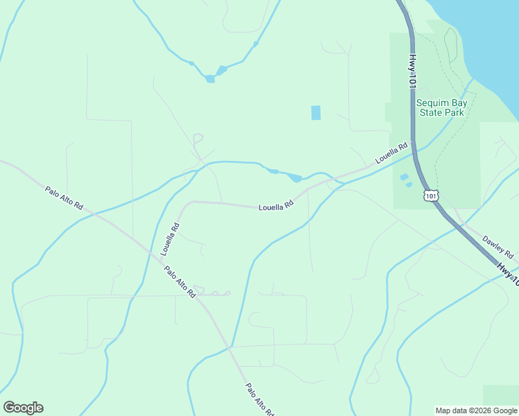 map of restaurants, bars, coffee shops, grocery stores, and more near 493 Louella Road in Sequim
