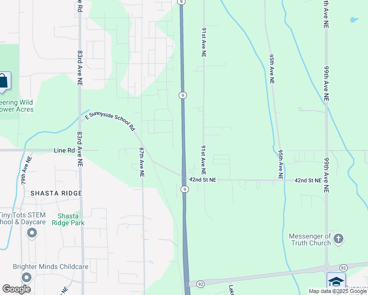 map of restaurants, bars, coffee shops, grocery stores, and more near Highway 9 in Marysville