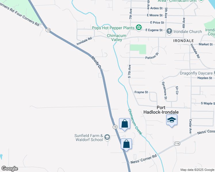 map of restaurants, bars, coffee shops, grocery stores, and more near 11254 Rhody Drive in Port Hadlock-Irondale
