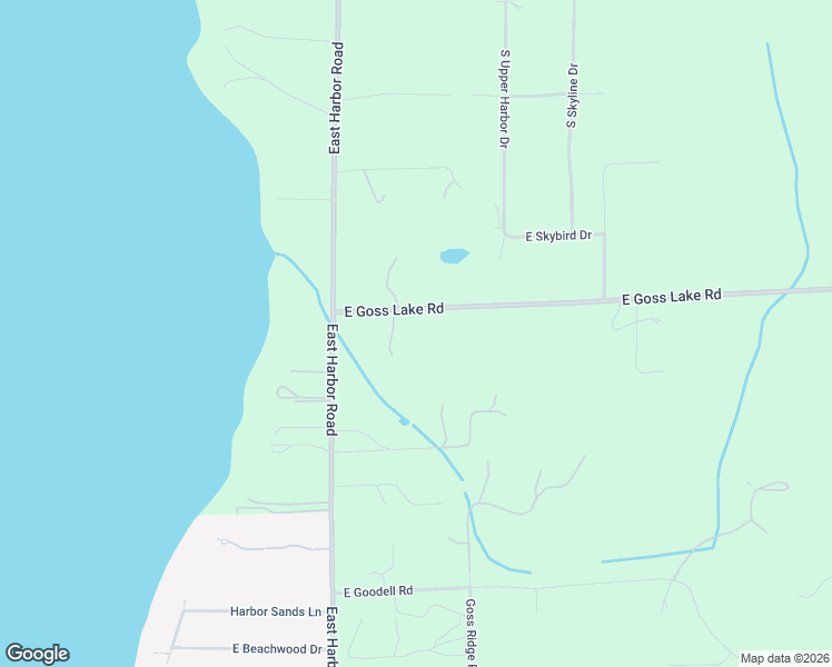 map of restaurants, bars, coffee shops, grocery stores, and more near 2075 East Goss Lake Road in Freeland