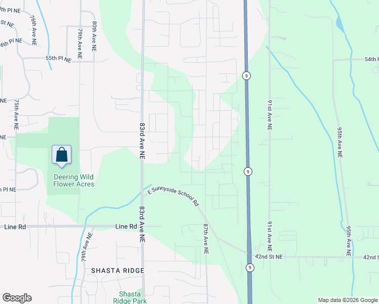 map of restaurants, bars, coffee shops, grocery stores, and more near 8401 42nd Street Northeast in Marysville