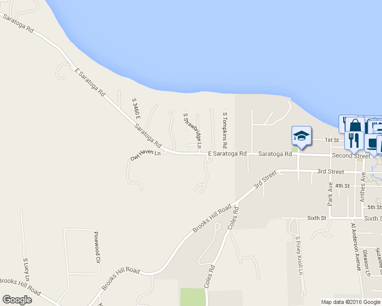 map of restaurants, bars, coffee shops, grocery stores, and more near 5021 East Saratoga Road in Langley