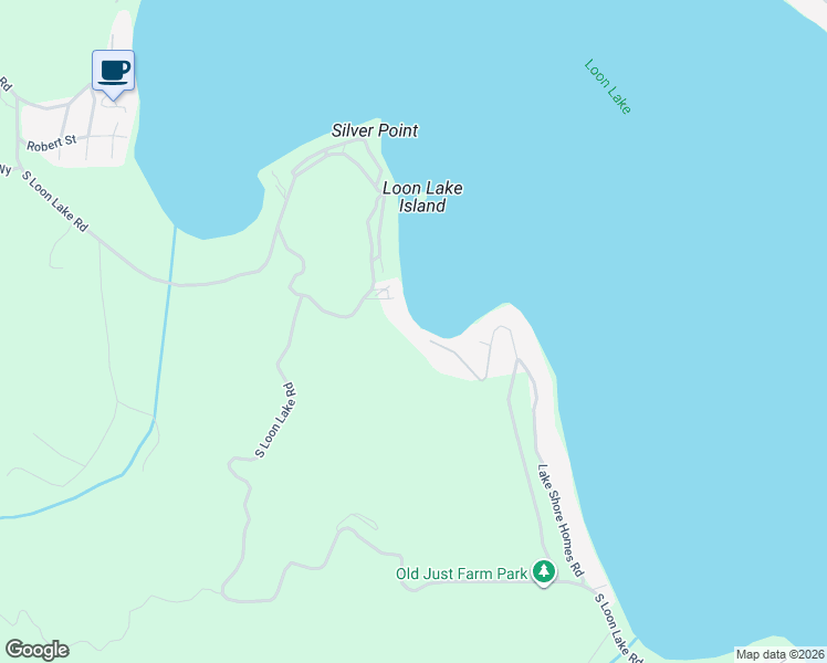 map of restaurants, bars, coffee shops, grocery stores, and more near 44089 Silver Beach Road in Loon Lake