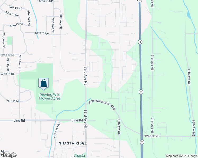 map of restaurants, bars, coffee shops, grocery stores, and more near 4639 85th Avenue Northeast in Marysville