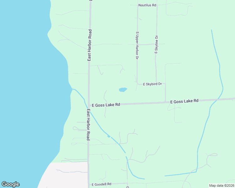 map of restaurants, bars, coffee shops, grocery stores, and more near 2075 East Goss Lake Road in Freeland