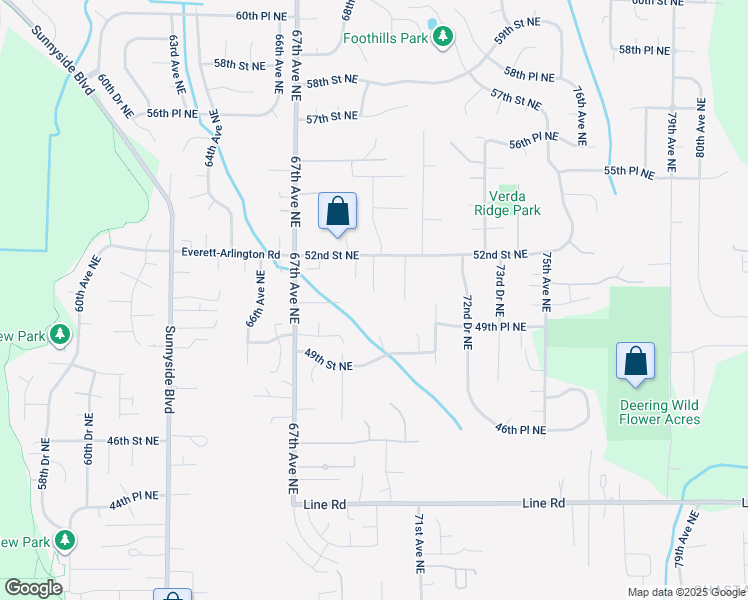 map of restaurants, bars, coffee shops, grocery stores, and more near 5102 69th Avenue Northeast in Marysville