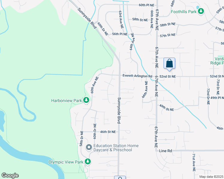 map of restaurants, bars, coffee shops, grocery stores, and more near 6026 51st Street Northeast in Marysville