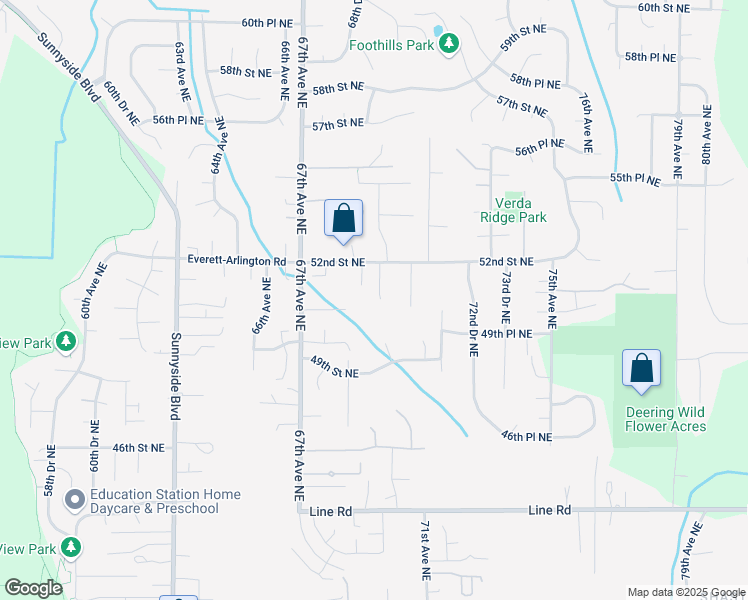 map of restaurants, bars, coffee shops, grocery stores, and more near 4398 69th Avenue Northeast in Marysville