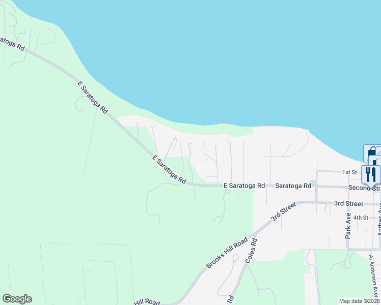 map of restaurants, bars, coffee shops, grocery stores, and more near 5021 East Saratoga Road in Langley