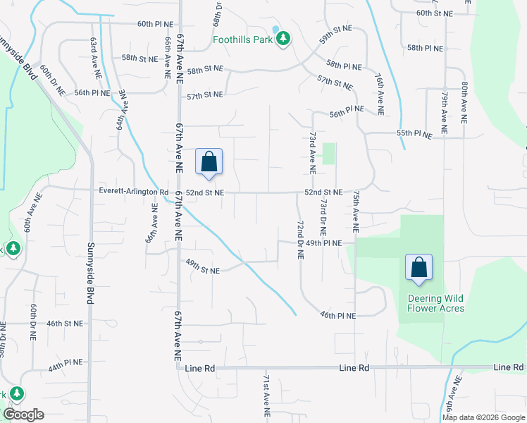 map of restaurants, bars, coffee shops, grocery stores, and more near 5115 70th Drive Northeast in Marysville