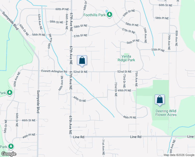 map of restaurants, bars, coffee shops, grocery stores, and more near 5115 70th Drive Northeast in Marysville