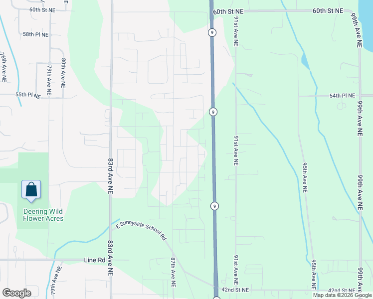 map of restaurants, bars, coffee shops, grocery stores, and more near 5117 87th Drive Northeast in Marysville