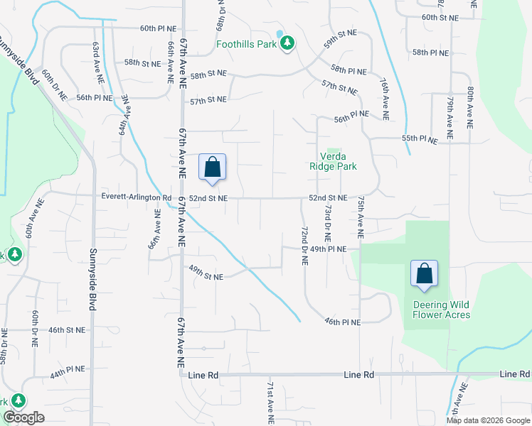 map of restaurants, bars, coffee shops, grocery stores, and more near 5119 70th Drive Northeast in Marysville