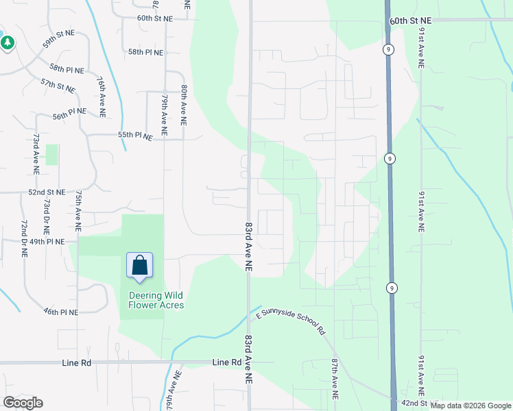 map of restaurants, bars, coffee shops, grocery stores, and more near 8311 51st Street Northeast in Marysville