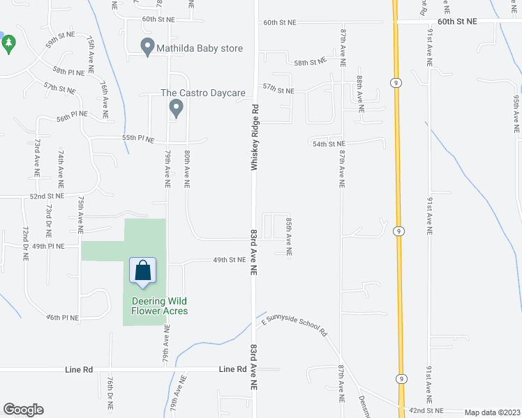 map of restaurants, bars, coffee shops, grocery stores, and more near 8311 51st Street Northeast in Marysville