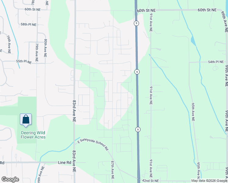 map of restaurants, bars, coffee shops, grocery stores, and more near 5137 87th Avenue Northeast in Marysville