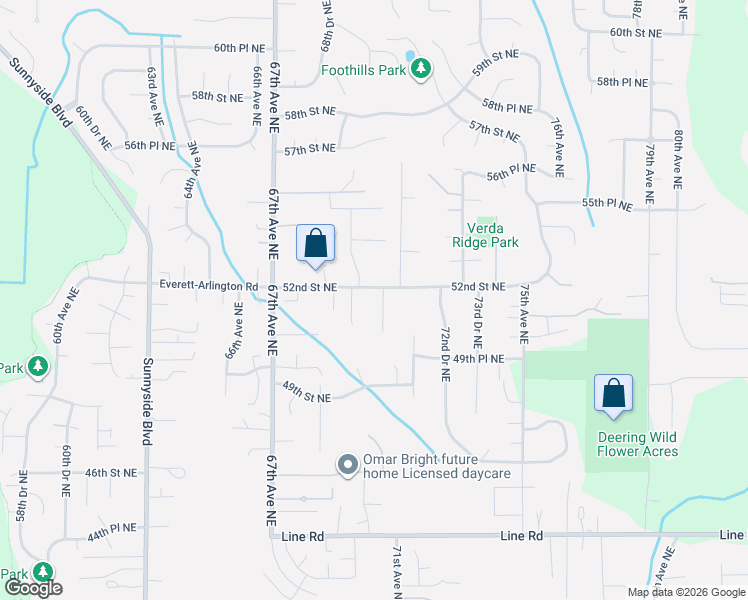map of restaurants, bars, coffee shops, grocery stores, and more near 5115 70th Drive Northeast in Marysville