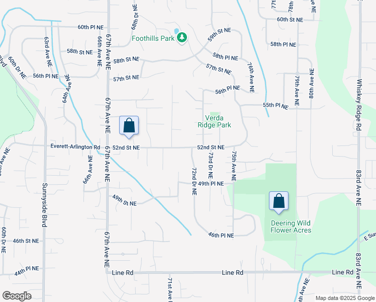 map of restaurants, bars, coffee shops, grocery stores, and more near 5122 72nd Drive Northeast in Marysville
