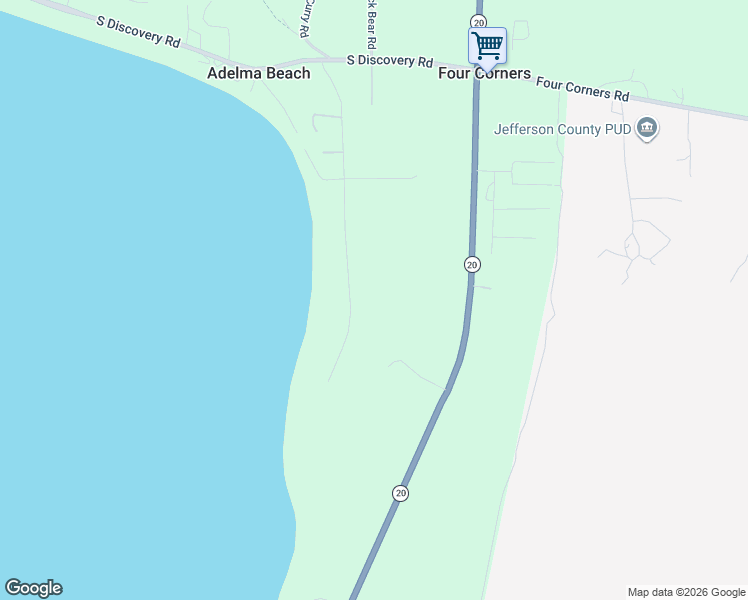 map of restaurants, bars, coffee shops, grocery stores, and more near 427 Adelma Beach Road in Port Townsend