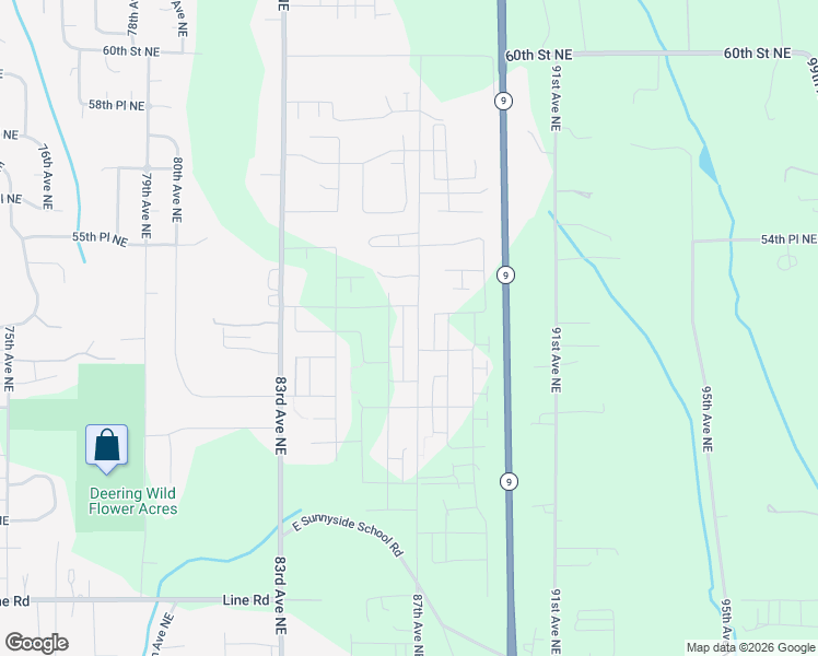 map of restaurants, bars, coffee shops, grocery stores, and more near 5228 87th Avenue Northeast in Marysville