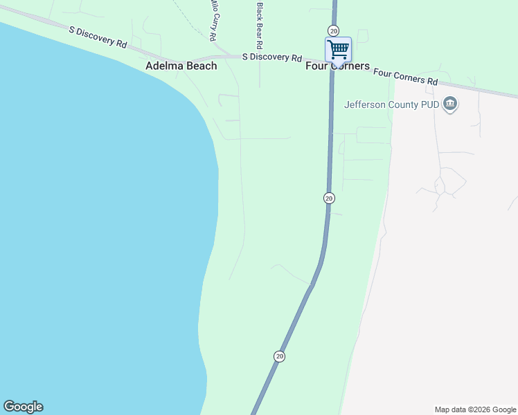 map of restaurants, bars, coffee shops, grocery stores, and more near 427 Adelma Beach Road in Port Townsend