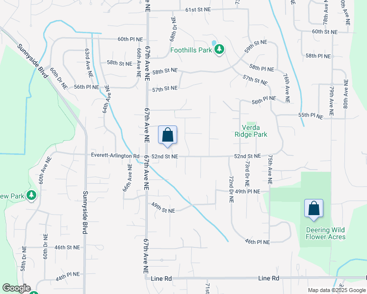 map of restaurants, bars, coffee shops, grocery stores, and more near 5224 69th Drive Northeast in Marysville