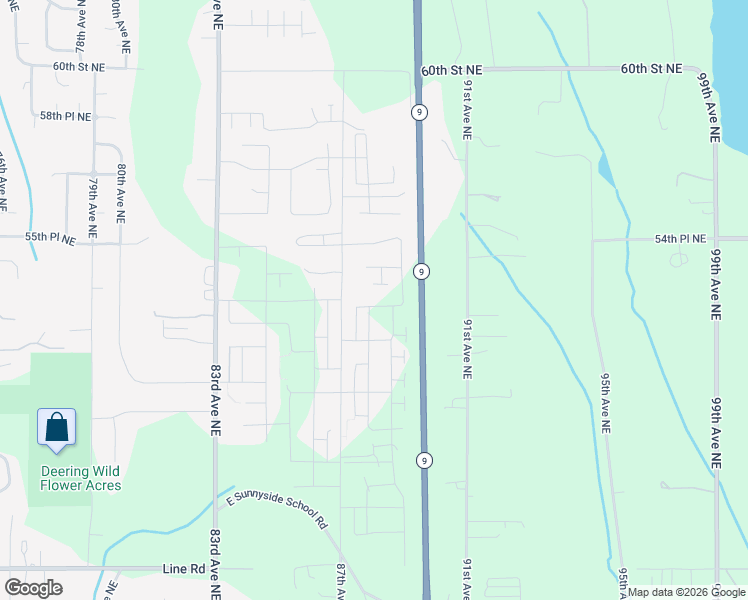 map of restaurants, bars, coffee shops, grocery stores, and more near 8815 52nd Place Northeast in Marysville