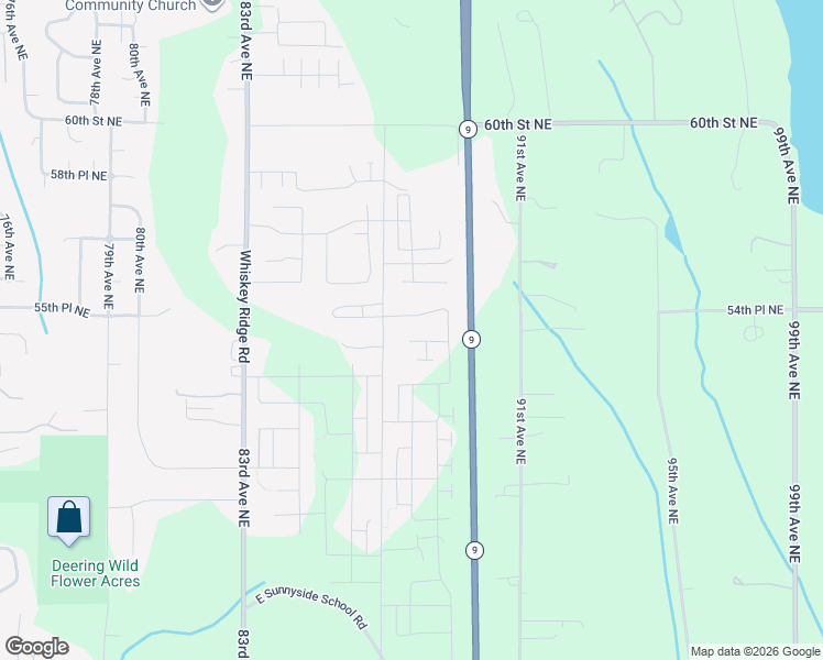 map of restaurants, bars, coffee shops, grocery stores, and more near 5653 87th Avenue Northeast in Marysville