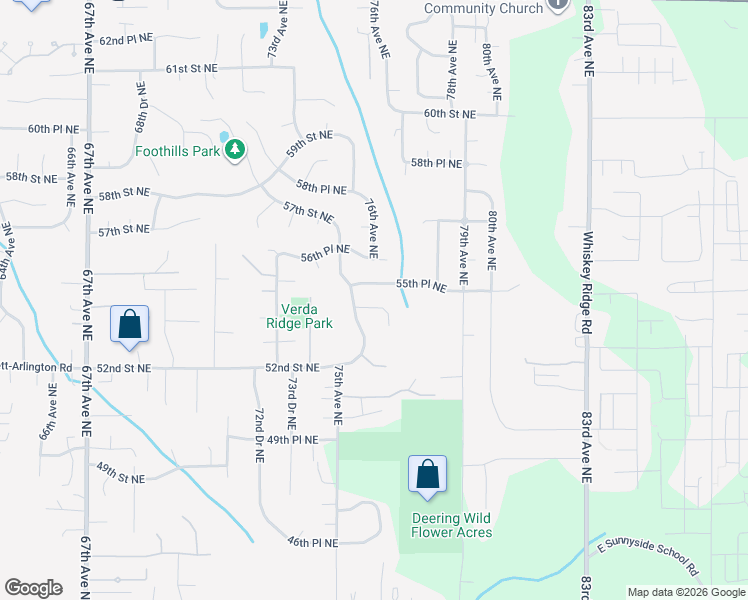 map of restaurants, bars, coffee shops, grocery stores, and more near 7509 54th Place Northeast in Marysville