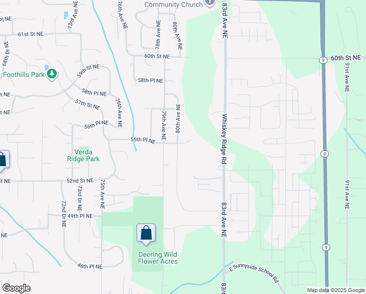 map of restaurants, bars, coffee shops, grocery stores, and more near 8524 55th Place Northeast in Marysville