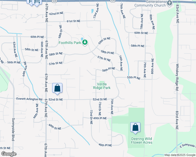 map of restaurants, bars, coffee shops, grocery stores, and more near 5421 73rd Avenue Northeast in Marysville