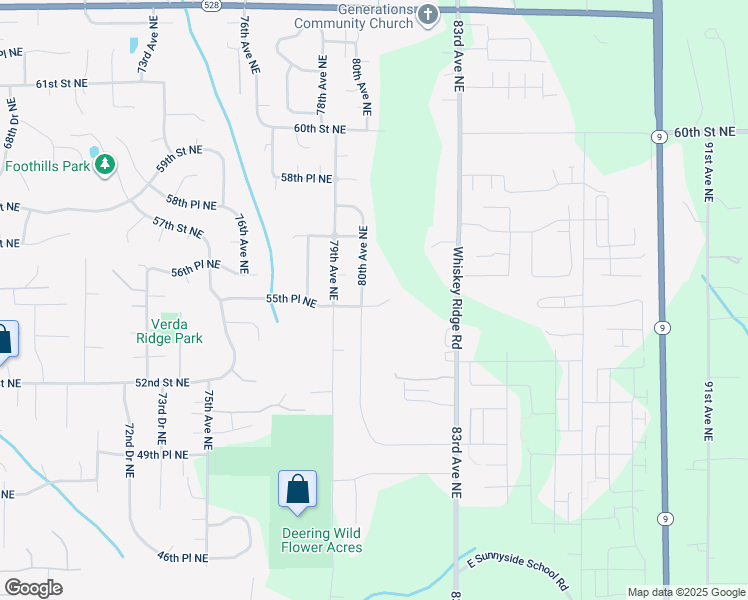 map of restaurants, bars, coffee shops, grocery stores, and more near 8703 55th Place Northeast in Marysville