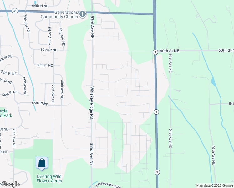 map of restaurants, bars, coffee shops, grocery stores, and more near 6315 85th Drive Northeast in Marysville