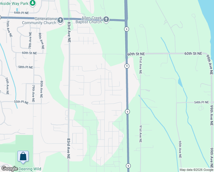 map of restaurants, bars, coffee shops, grocery stores, and more near 5621 87th Avenue Northeast in Marysville