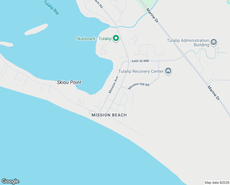 map of restaurants, bars, coffee shops, grocery stores, and more near 6031 Mission Avenue in Tulalip Bay
