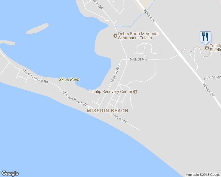 map of restaurants, bars, coffee shops, grocery stores, and more near 6031 Mission Avenue in Tulalip Bay