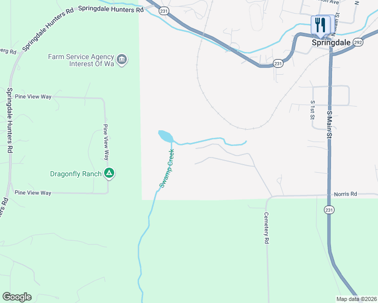 map of restaurants, bars, coffee shops, grocery stores, and more near in Springdale