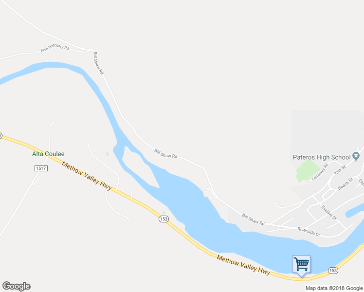 map of restaurants, bars, coffee shops, grocery stores, and more near 110 Bill Shaw Road in Pateros